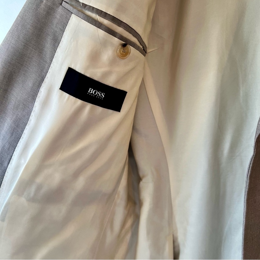 Boss Men's Taupe Suit Jacket - Single-Breasted Tailored Look - Picture 2 of 10